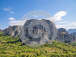Meteora cliffs landscapes. Holly monasteries territory. photo